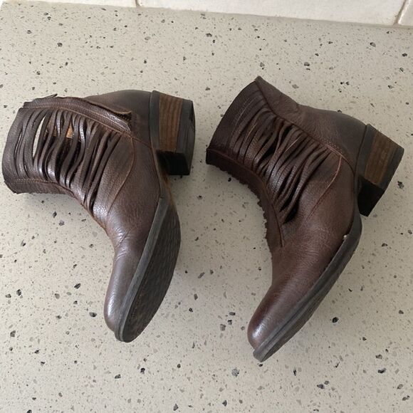 Sbicca Boots Jeronimo Brown Leather Ankle Western Booties Women’s Size 7 - Picture 9 of 12